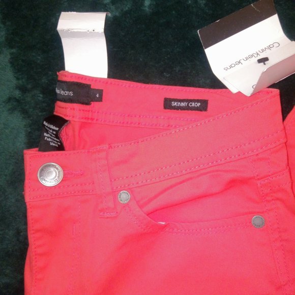 Calvin Klein Jeans Power Stretch Skinny Crop Pedal Pushers in Wildflower Sz 4 - Picture 10 of 10